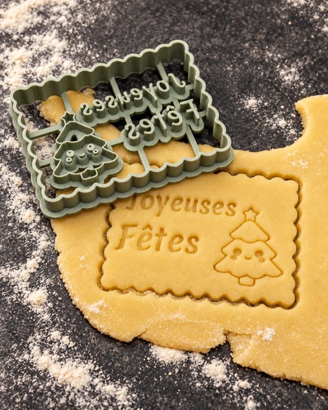 Emporte-pièce Joyeuses Fêtes + Petit Sapin