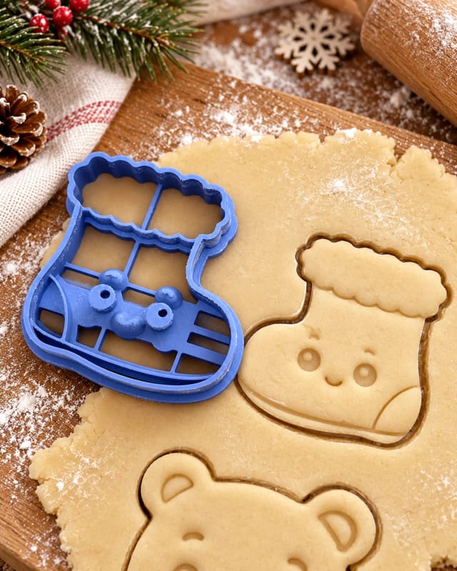 Emporte-pièce botte de Noël avec tampon — biscuits sablés de Noël