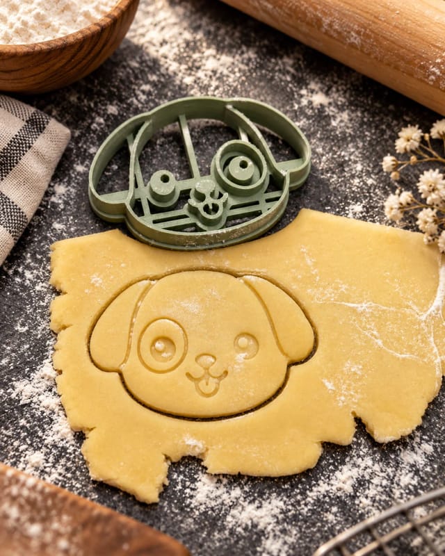 Keksausstecher Hund mit Stempel — Mürbeteigkekse