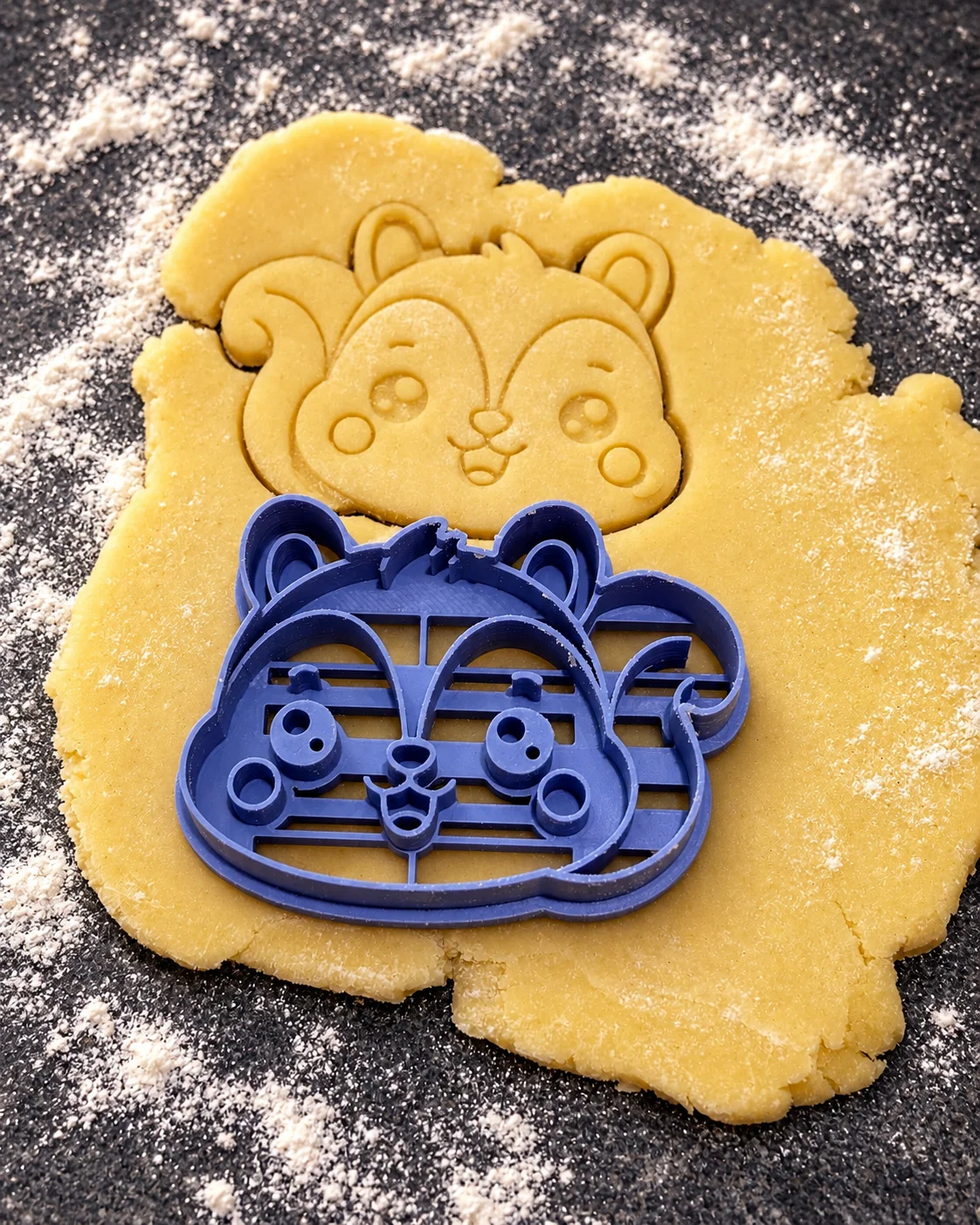 Squirrel cookie cutter and stamp — woodland animal cookies