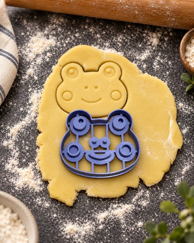 Keksausstecher Frosch mit Stempel — Mürbeteigkekse