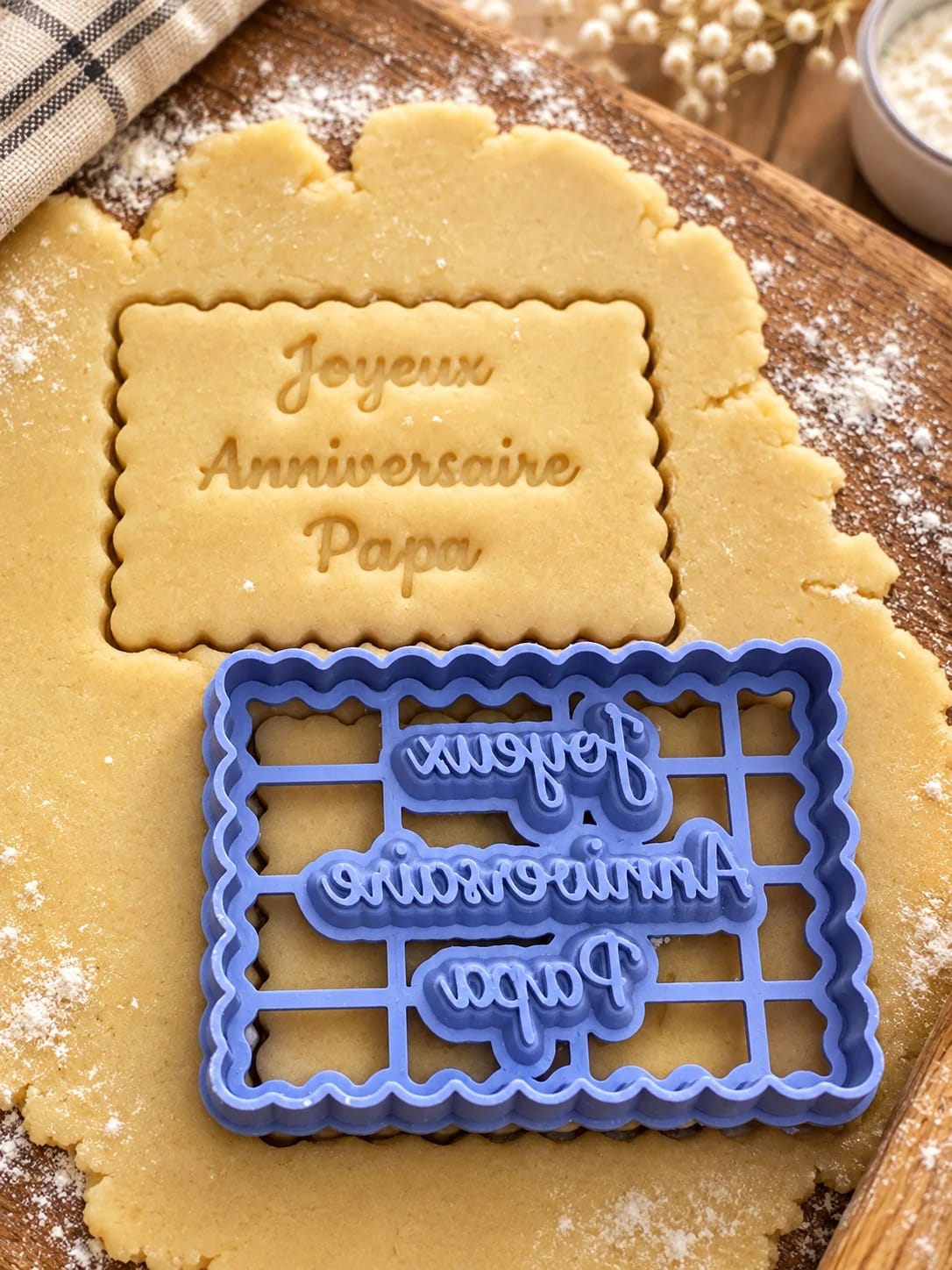 Emporte-pièce Joyeux Anniversaire personnalisé prénom