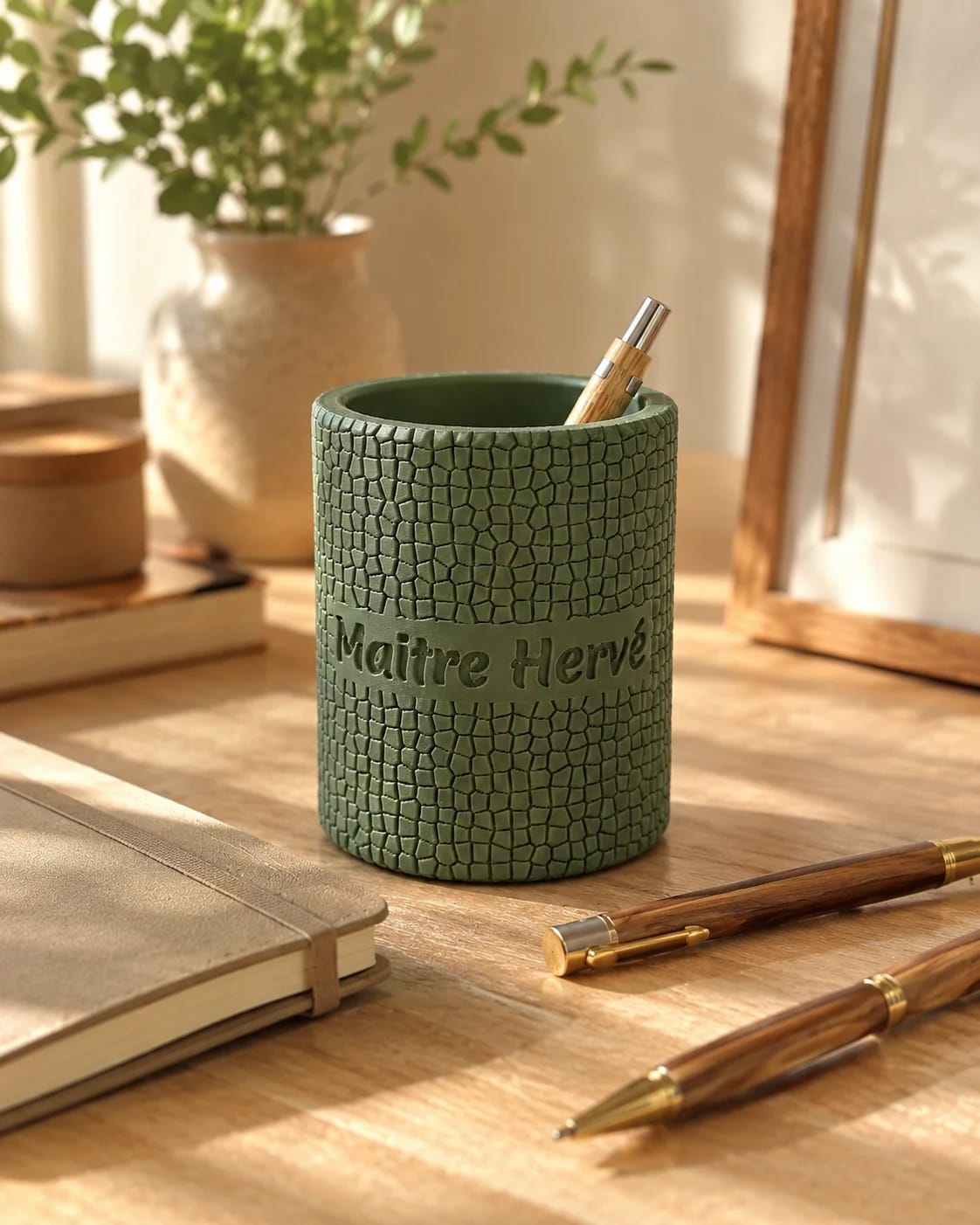 Pot à crayons personnalisé prénom ou métier — Carline, cadeau bureau