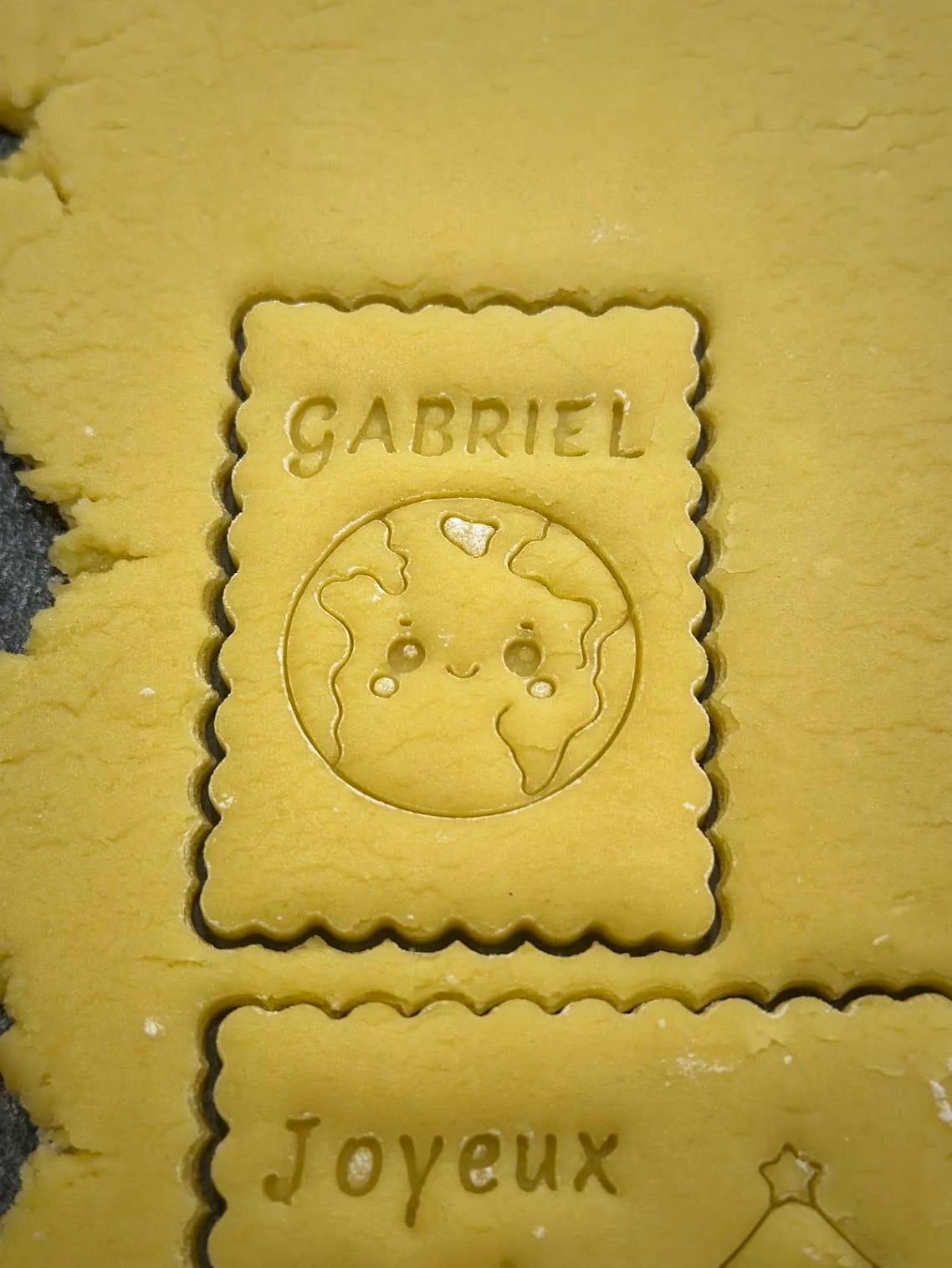 Emporte-pièce planète personnalisé prénom — biscuit rectangulaire