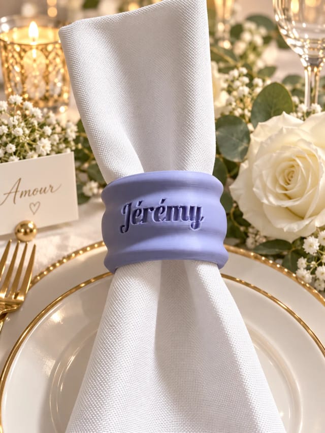 Napkin ring personalized with name — smooth and rounded