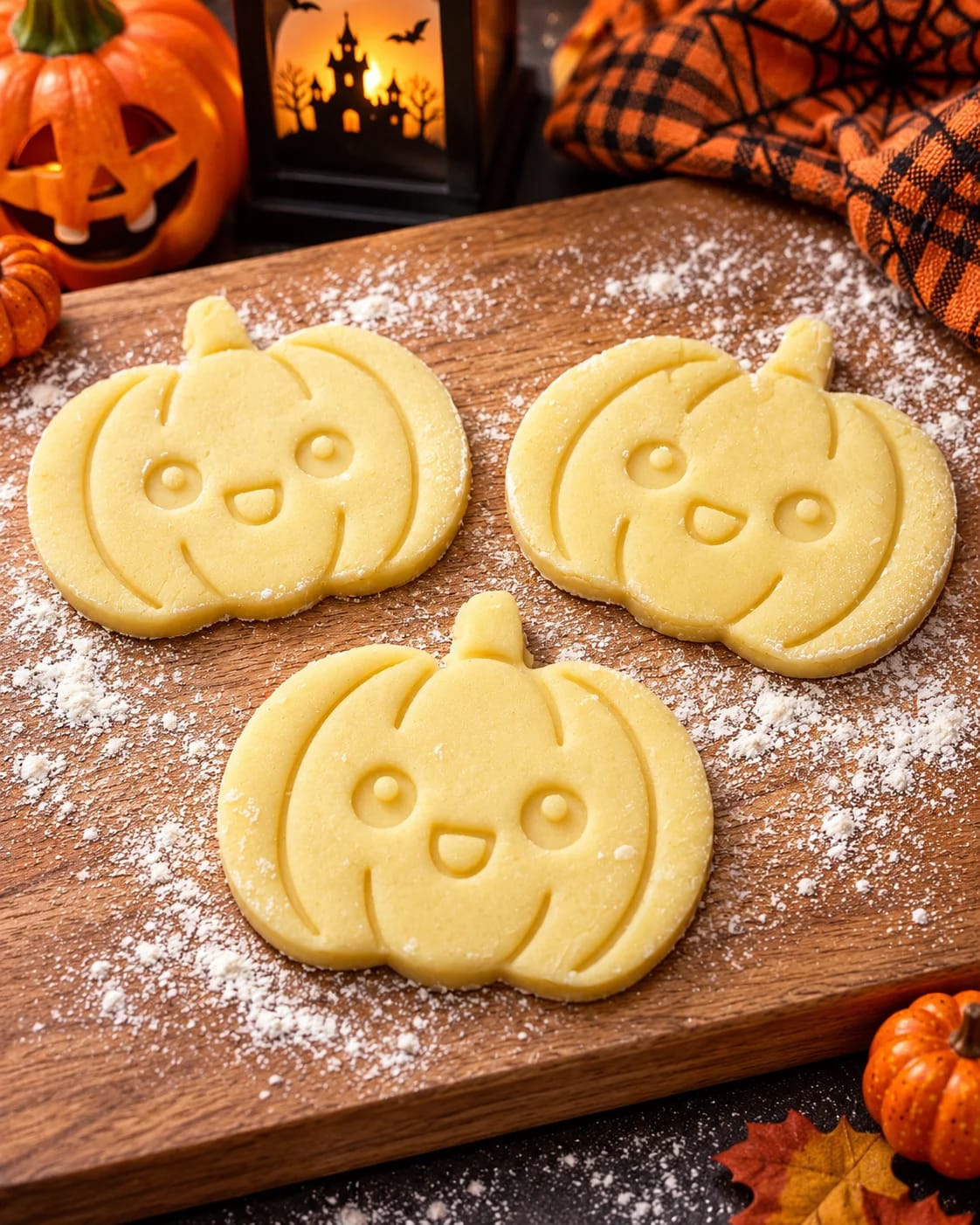 Pumpkin cookie cutter and stamp — Halloween shortbread cookies