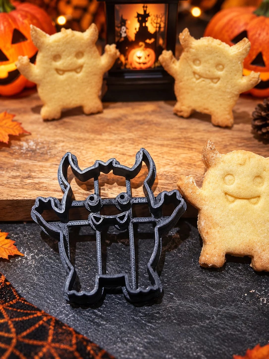 Cortador de galletas monstruo con sello — galletas de Halloween