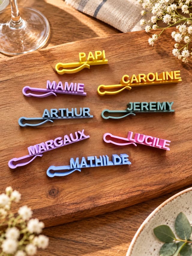 Marque-verre personnalisé MYRTE – Prénom en majuscules | MyFabrik