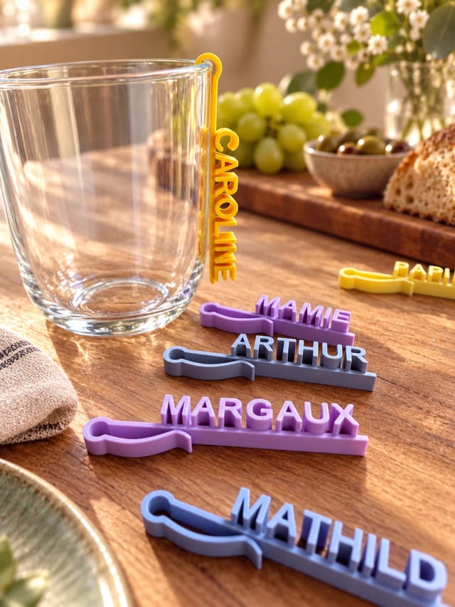 Marque-verre personnalisé MYRTE – Prénom en majuscules | MyFabrik