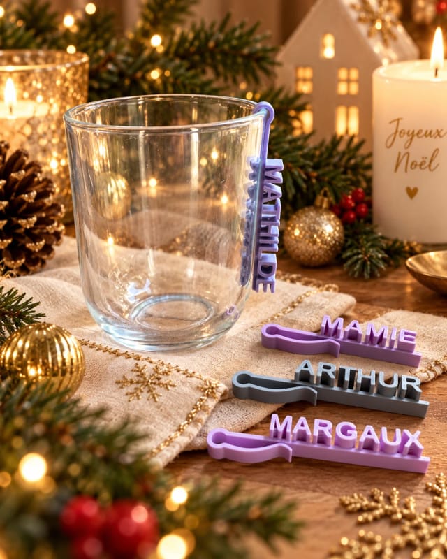 Marque-verre personnalisé MYRTE – Prénom en majuscules | MyFabrik